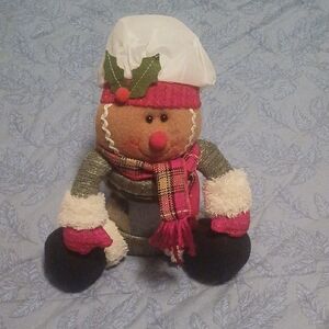 Holiday Ginger Bread Man Plastic Storage Container with Red & Green Accents